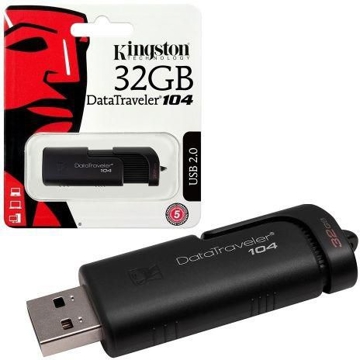 USB ფლეშ მეხსიერება Kingston 32GB USB DT104 Black