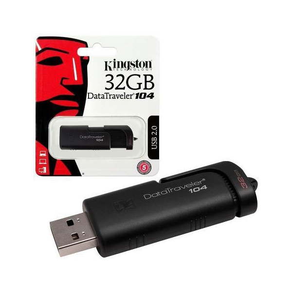 USB ფლეშ მეხსიერება Kingston 32GB USB DT104 Black