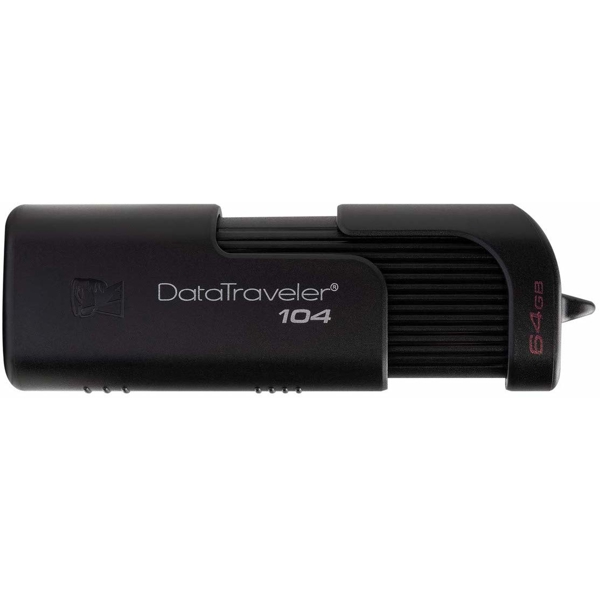 USB ფლეშ მეხსიერება Kingston 64GB USB DT104 Black