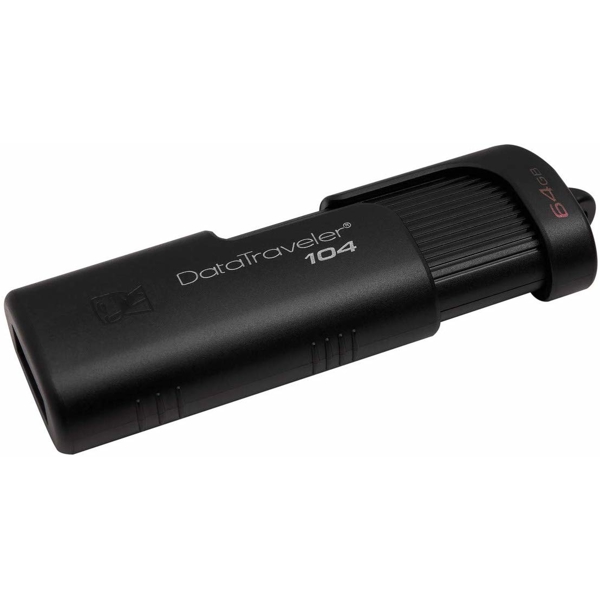 USB ფლეშ მეხსიერება Kingston 64GB USB DT104 Black