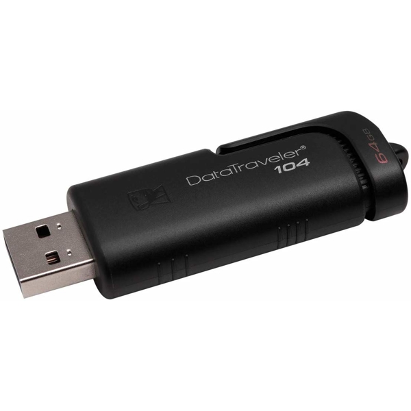 USB ფლეშ მეხსიერება Kingston 64GB USB DT104 Black