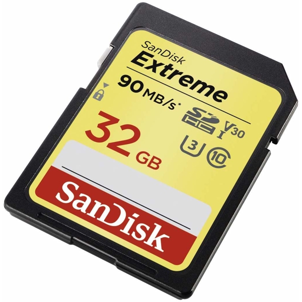 მეხსიერების ბარათი SanDisk 32Gb UHS-I U3 EXTREME SD,90/40MB/S