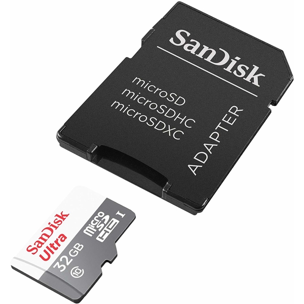 მეხსიერების ბარათი SanDisk 32GB micro SDHC C10 UHS-I R80MB/s Ultra + SD Adapter