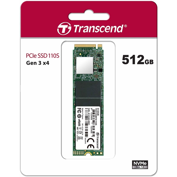 მყარი დისკი Transcend 512GB MTE110 NVMe PCIe 3.0 4x 2280 SSD M.2