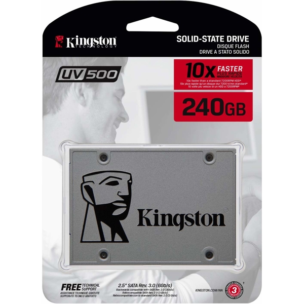 მყარი დისკი Kingston UV500 240GB 2.5" SSD SATA 3D TLC 