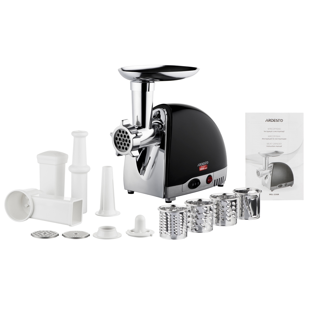 Ardesto MGL-2250R, 1800W, Meat Grinder, Black/Silver