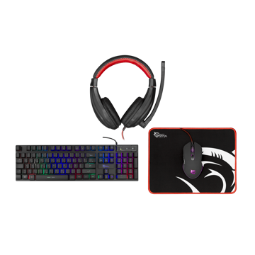 White Shark KEYBOARD + MOUSE + MOUSE PAD + HEADSET GC-4102 COMANCHE-2 - 4in1