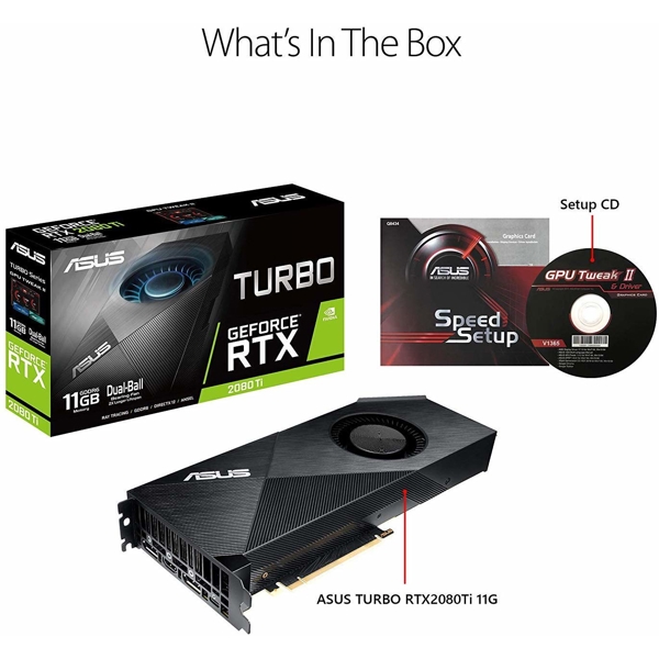 ვიდეო დაფა ASUS GeForce RTX2080 Ti 11GB GDDR6 TURBO 