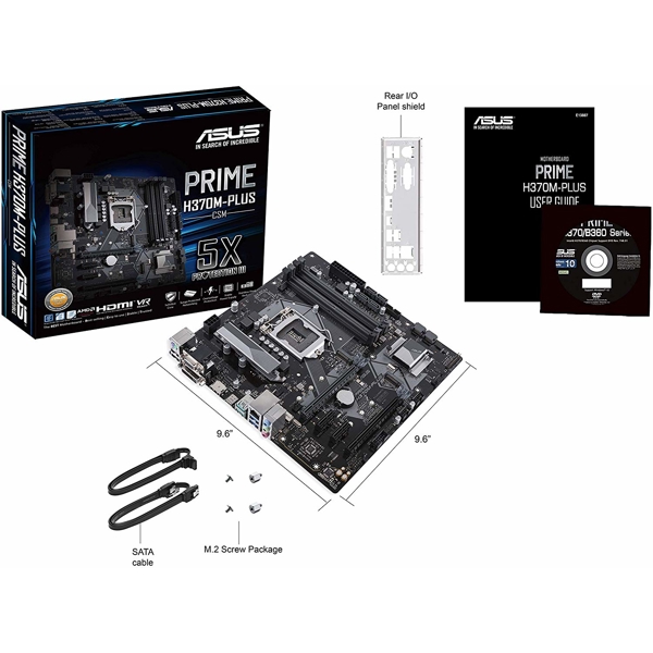 დედა პლატა ASUS PRIME H370M-PLUS s1151, H370 4DDR4 HDMI-DVI-VGA M.2 Socket3, mATX