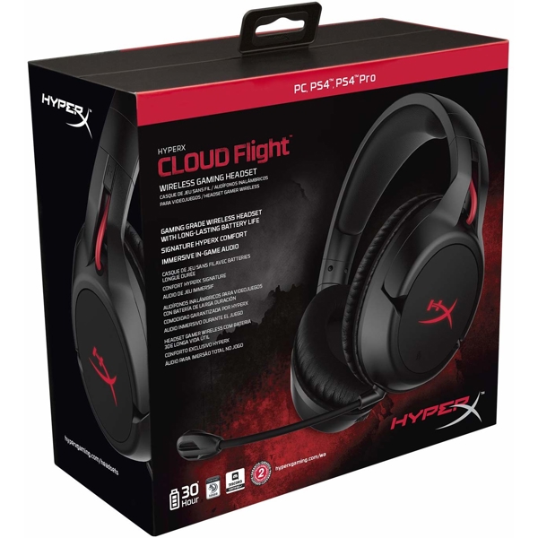 ყურსასმენი KINGSTON HyperX Gaming Headset Cloud Flight WL Black