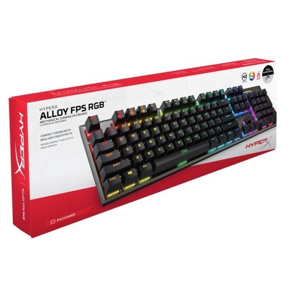 კლავიატურა Kingston HyperX Gaming Keyboard Alloy FPS RGB Kailh Silver Speed 