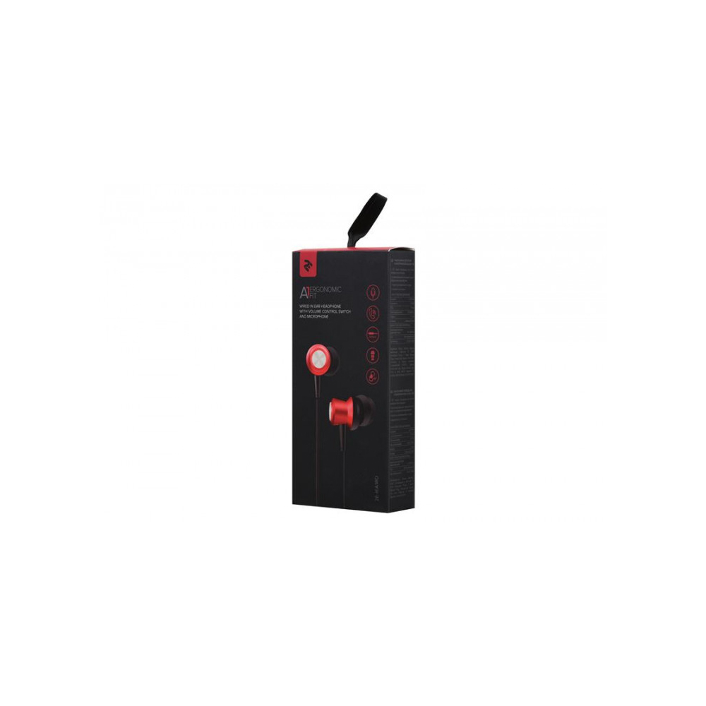 ყურსასმენები 2E A1 ErgonomicFit with volume control switch and mic Wired Red