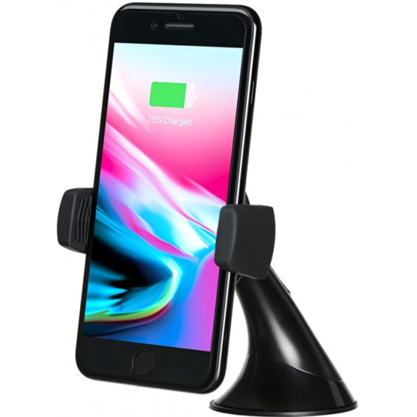 მობილურის დამტენი 2E Car Mount Rotating Wireless Charger Black