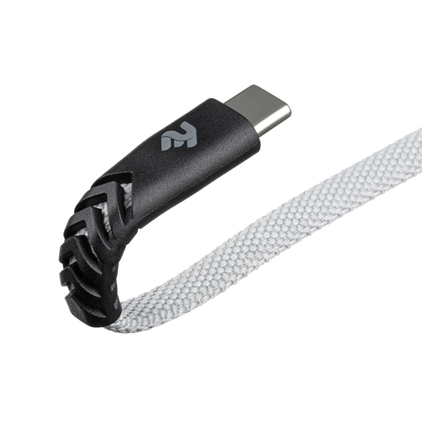 USB კაბელი 2E USB 2.0 to Type-C Flat fabric urban 1m Gray  