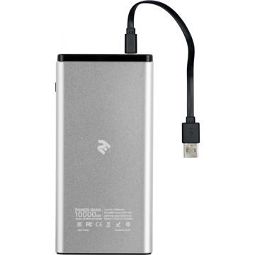 პორტატული დამტენი Power Bank 2E External Battery 10000mAh Silver