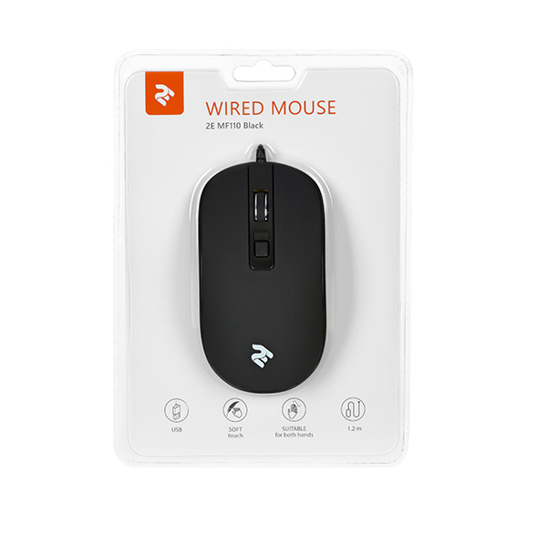 მაუსი 2E MF110 USB Mouse Black