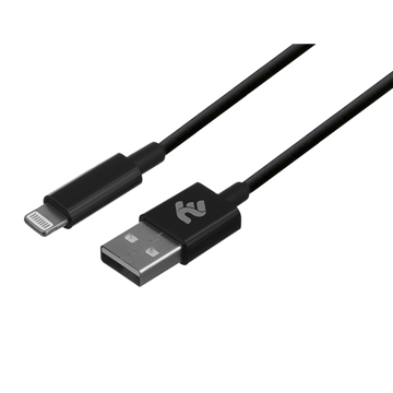 USB კაბელი 2E USB 2.0 to Lightning Molding Type 1m Black