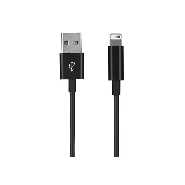 USB კაბელი 2E USB 2.0 to Lightning Molding Type 1m Black