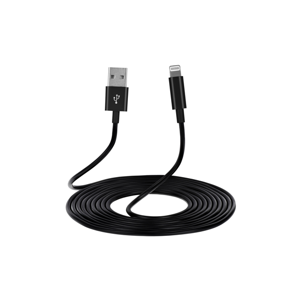 USB კაბელი 2E USB 2.0 to Lightning Molding Type 1m Black