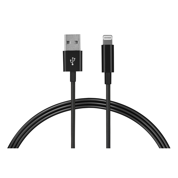 USB კაბელი 2E USB 2.0 to Lightning Molding Type 1m Black