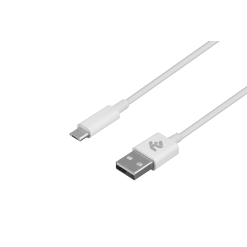 USB კაბელი 2E USB 2.0 to MicroUSB Molding Type 1m White