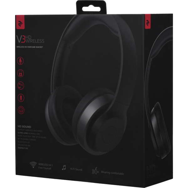 ყურსასმენი 2E V3 HD Over Ear Wireless Headset Black