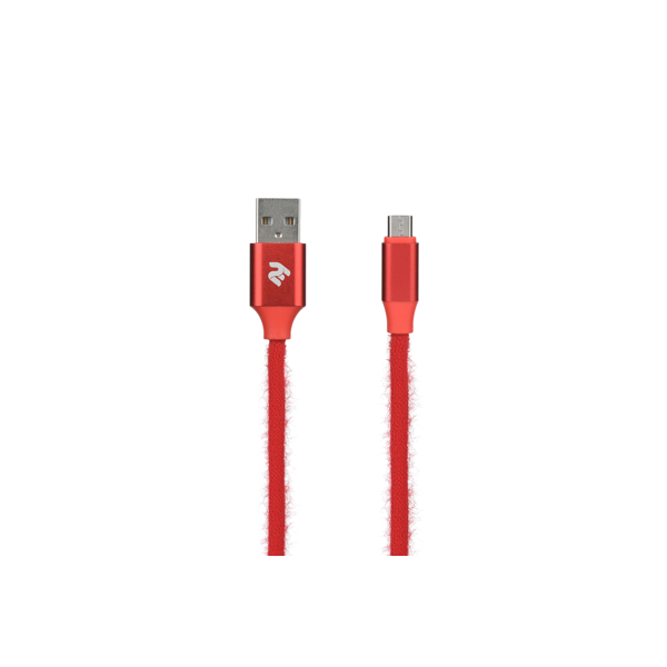 2E Fur USB 2.4 to Micro USB Cable 1m Red