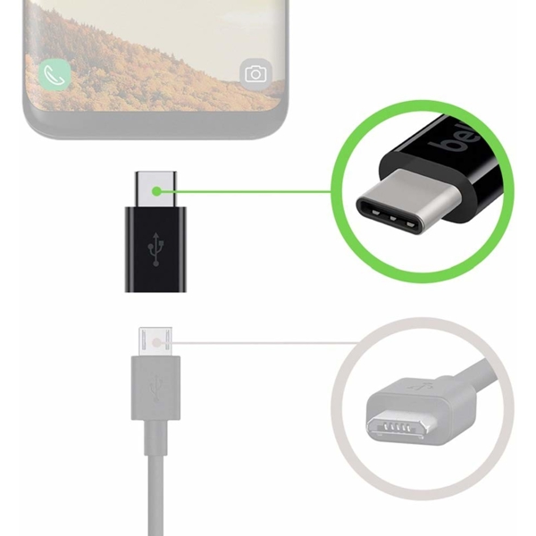 ადაპტერი Belkin USB-C to Micro USB Adapter Black