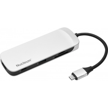 USB ჰაბი Kingston USB-C / USB 3.0 / HDMI / SD / MicroSD / Power Pass through / Type-C Hub White