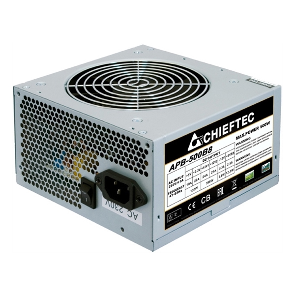 კვების ბლოკი CHIEFTEC Value APB-500B8,12cm fan a/PFC 2xPeripheral 1xFDD 3xSATA 1xPCIe