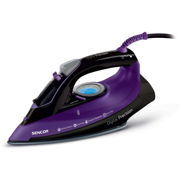 უთო Sencor SSI 9000BK IRON 2700W Volume 300 ML / 30 GMIN / 120 GMI / Self-Cleaning / Black-Purple