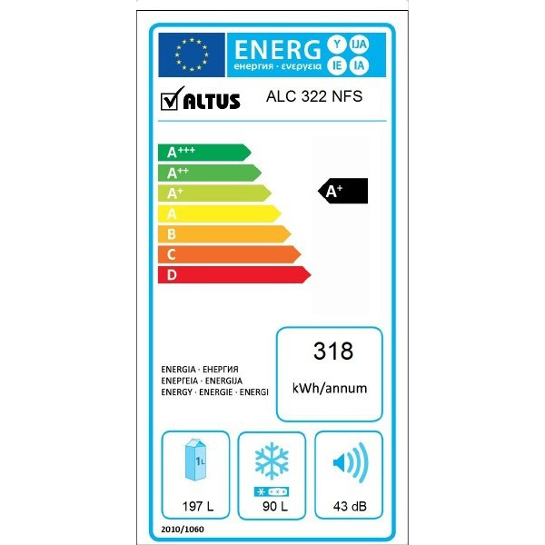 მაცივარი Altus NoFrost A + ALC 322 NFS