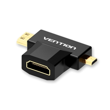 ადაპტერი VENTION AGDB0 Mini HDMI+Micro HDMI to HDMI Female Adapter Black