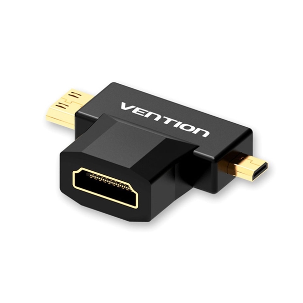 ადაპტერი VENTION AGDB0 Mini HDMI+Micro HDMI to HDMI Female Adapter Black