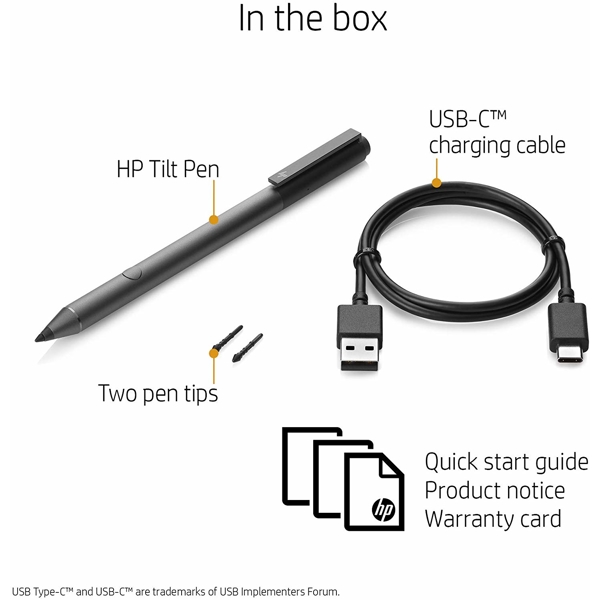 ნოუთბუქის სტილუსი HP Tilt Pen for Windows 10 devices with ink capability and touch screen with digitizer Dark Ash Silver