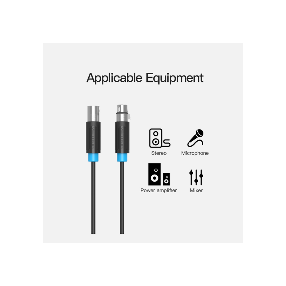 აუდიო კაბელი VENTION BBFBJ XLR Audio Extension Cable 5M Black
