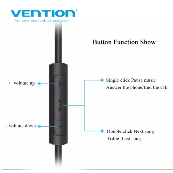 აუდიო კაბელი Vention BEBBG Audio Cable With Microphone Design