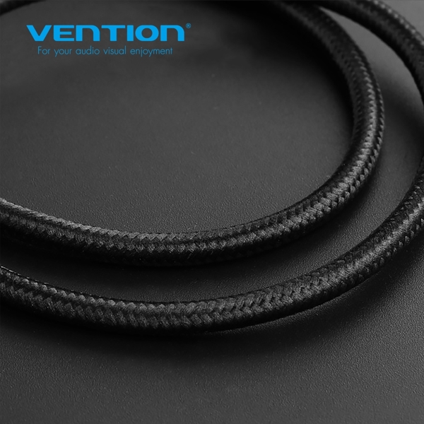 USB კაბელი VENTION CADBH Cotton Braided USB2.0 A Male to Micro B Male Cable 2M Black Metal Type Gold Plated