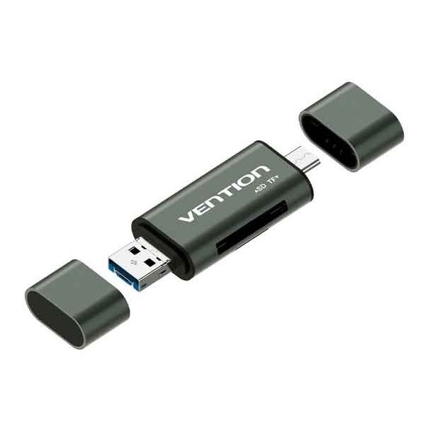 USB ადაპტერი VENTION CCJH0 USB2.0 Multi-function Card Reader Gray