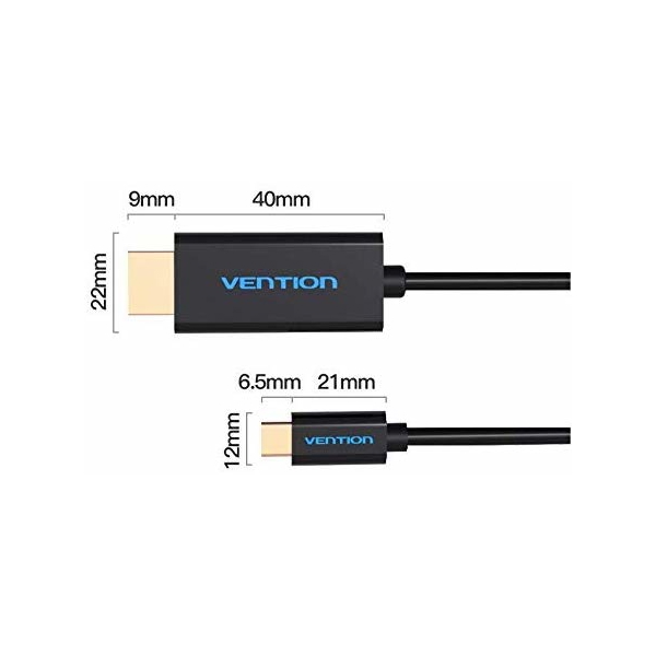 HDMI კაბელი VENTION CGHBAC Type-C to HDMI Cable 1.8M Black