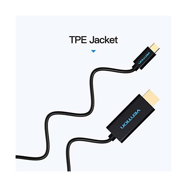 HDMI კაბელი VENTION CGHBAC Type-C to HDMI Cable 1.8M Black