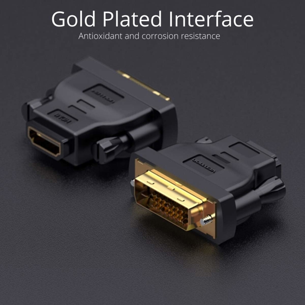 ადაპტერი VENTION ECDB0 DVI(24+1) Male to HDMI Female Adapter Black