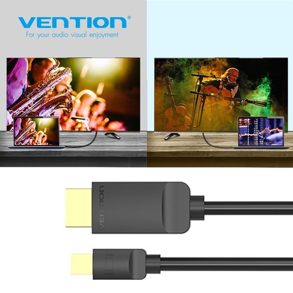 კაბელი VENTION HABBH Mini DP to HDMI Cable 2M Black