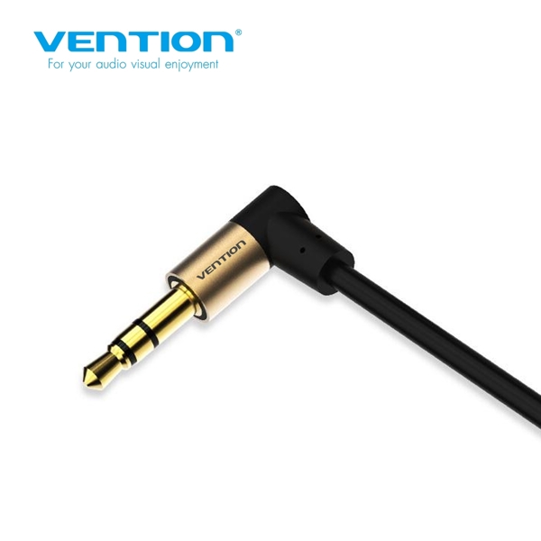 აუდიო კაბელი Vention P360AC-B050-T2 3.5mm Male to Male 90° Audio Cable 0.5M Black Metal Type