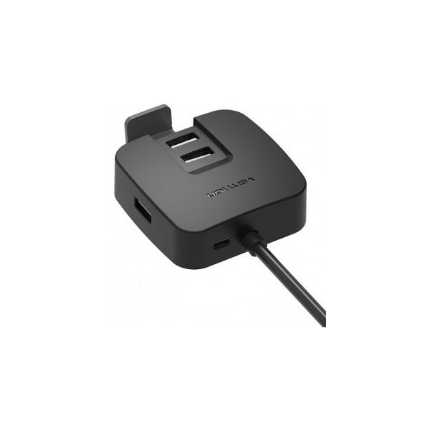 USB ჰაბი VENTION VAS-J51-B100 4 Ports USB2.0 HUB 1M Black