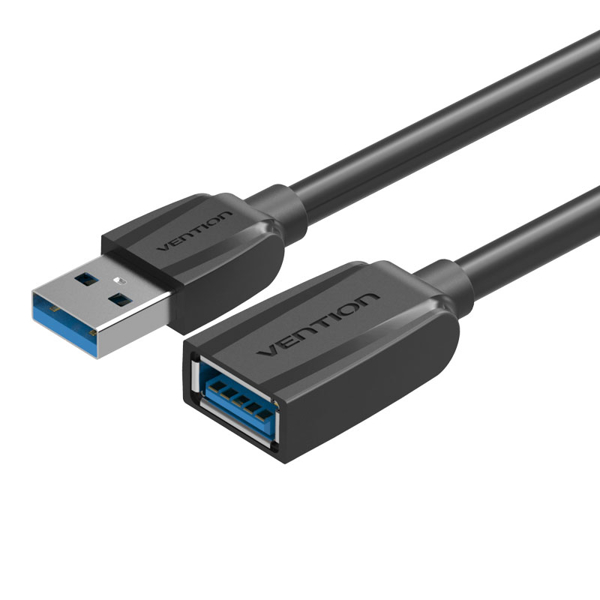 USB დამაგრძელებელი VENTION VAS-A45-B100 USB3.0 Extension Cable 1M Black