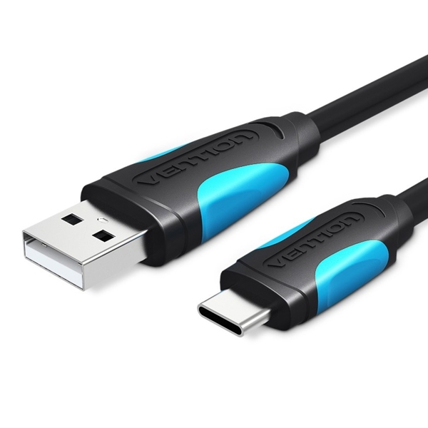 USB კაბელი VENTION VAS-A36-B200 USB2.0 A Male to Type-C Male Cale 2M Black