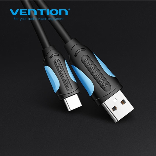 USB კაბელი VENTION VAS-A36-B200 USB2.0 A Male to Type-C Male Cale 2M Black