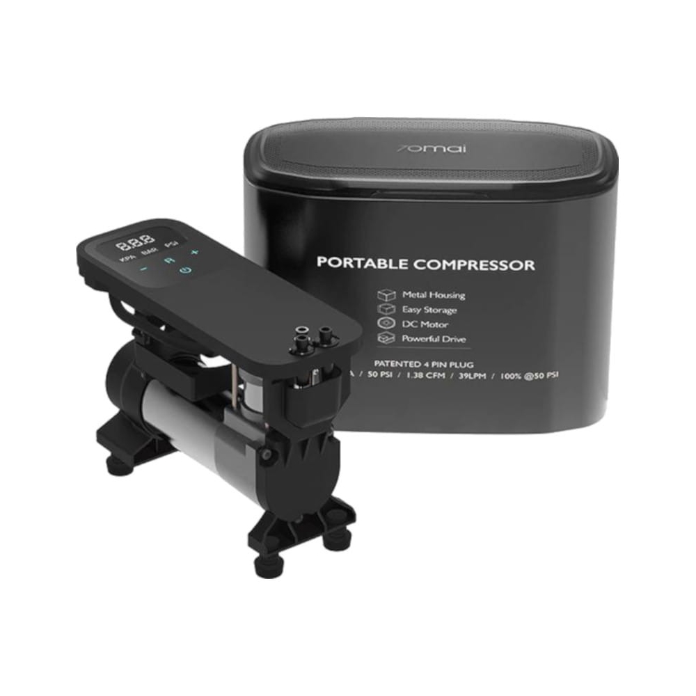 მანქანის კომპრესორი Xiaomi 70Mai Air Compressor Midrive TP01 Protable Mini Electric Car Air Pump Max Pressure 7bar Black