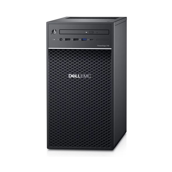 სერვერი Dell PowerEdge T40 Server / Chassis with up to 3x3.5" Hard Drives / Intel Xeon E-2224G 3.5GHz 8M cache 4C/4T / 1x8GB 2666MT/s DDR4 ECC UDIMM / 1x1TB 7.2K RPM SATA 6Gbps